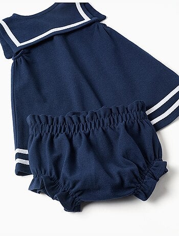 Robe et bloomer en piqué de coton