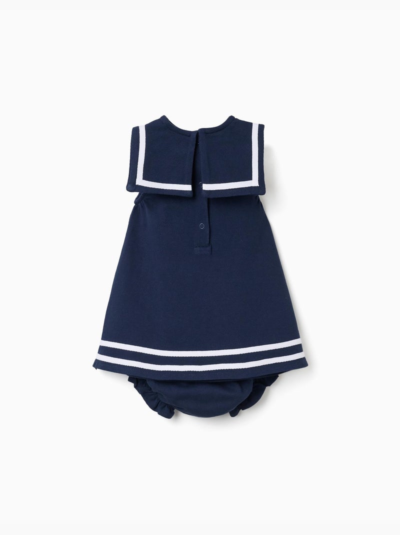 Robe et bloomer en piqué de coton Bleu foncé - Kiabi