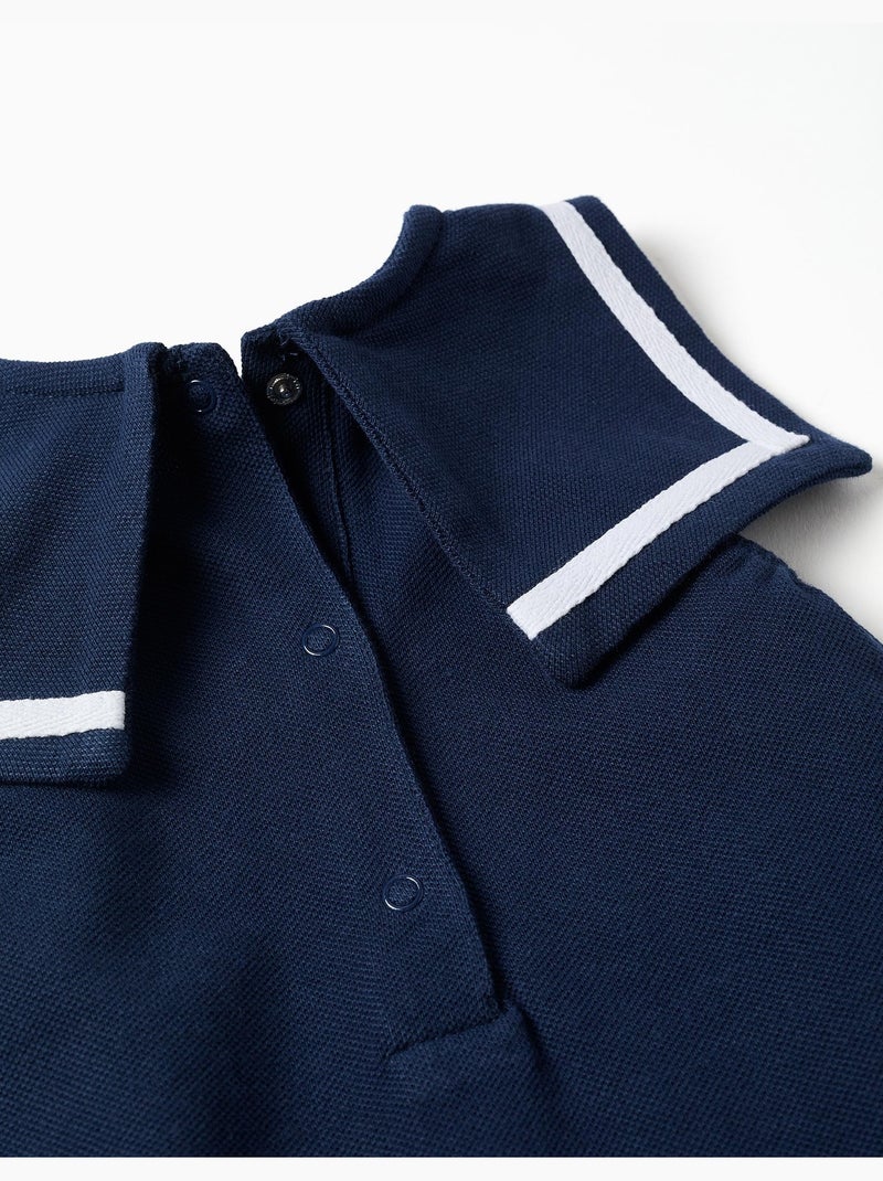 Robe et bloomer en piqué de coton Bleu foncé - Kiabi