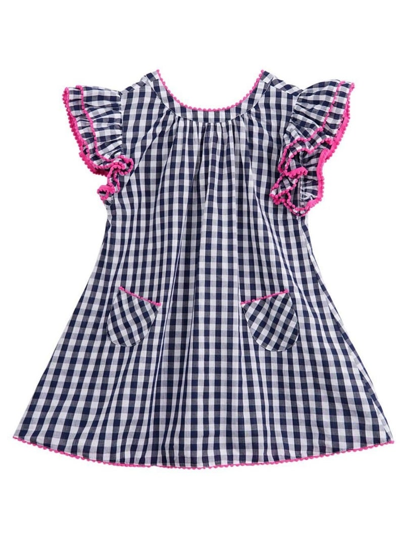 Robe Été Carreaux Vichy    BUTTERFLY - La Faute à Voltaire Bleu marine - Kiabi