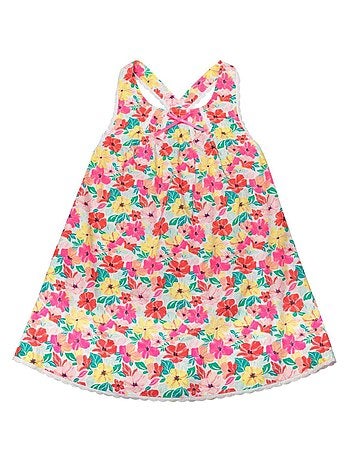 Robe Été Coton Fleurie Hawaii à Bretelles ANAIS - 'LA FAUTE A VOLTAIRE'