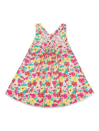 Robe Été Coton Fleurie Hawaii à Bretelles ANAIS - 'LA FAUTE A VOLTAIRE'