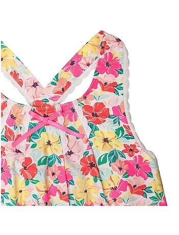 Robe Été Coton Fleurie Hawaii à Bretelles ANAIS - 'LA FAUTE A VOLTAIRE'