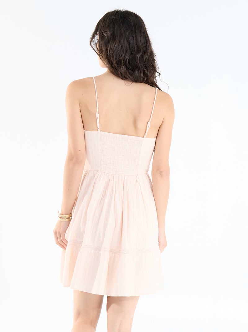 Robe évasée à bretelles Beige - Kiabi
