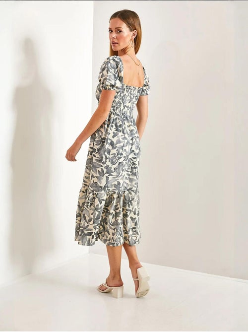 Robe évasée à col carré et à motifs multiples lucci - Kiabi