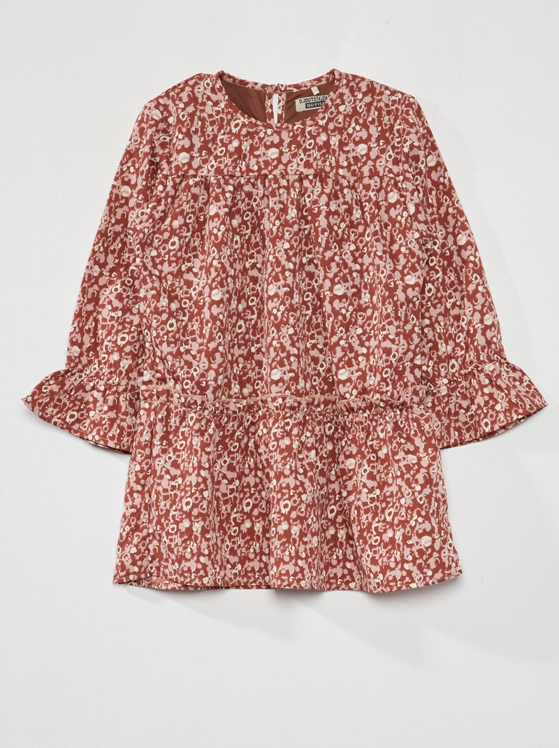 Robe évasée à motif Rose - Kiabi
