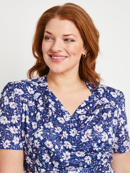 Robe évasée cache-coeur fleurie - Kiabi