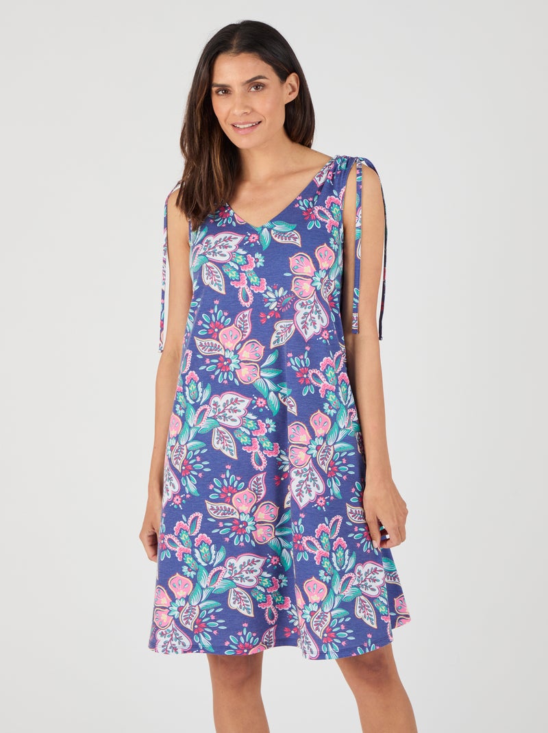 Robe évasée Climatyl en maille - Damart Bleu - Kiabi