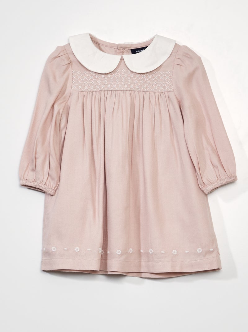 Robe évasée col claudine Rose - Kiabi