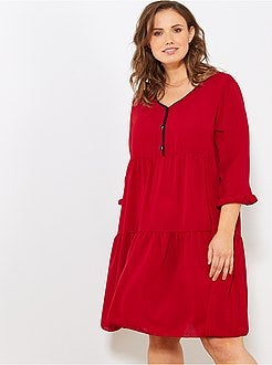 Robe évasée détail dentelle - Kiabi