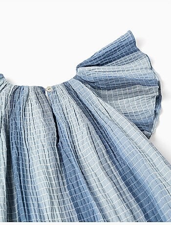 Robe évasée en coton à manches papillon