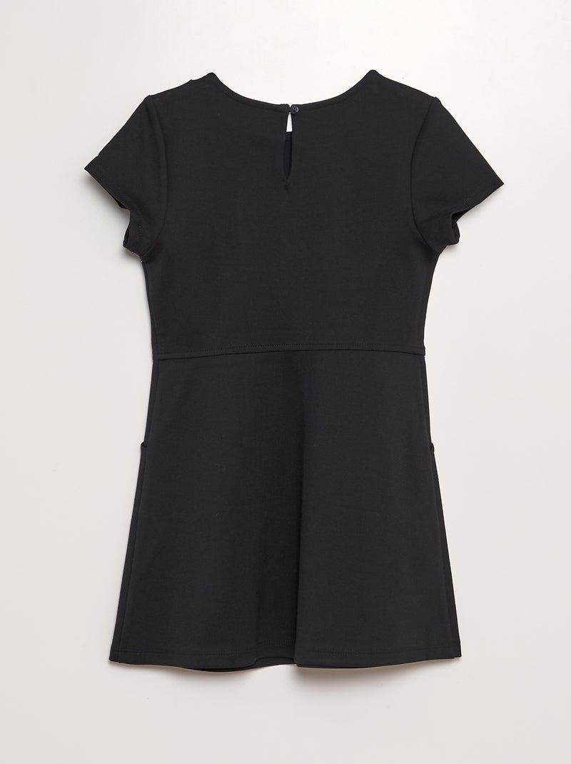 Robe évasée en jersey noir - Kiabi