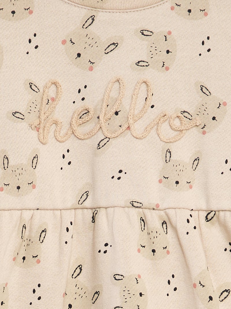 Robe évasée en molleton Beige clair - Kiabi