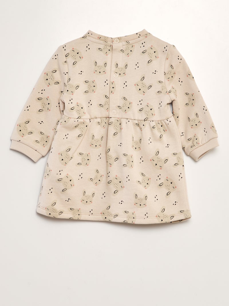 Robe évasée en molleton Beige clair - Kiabi