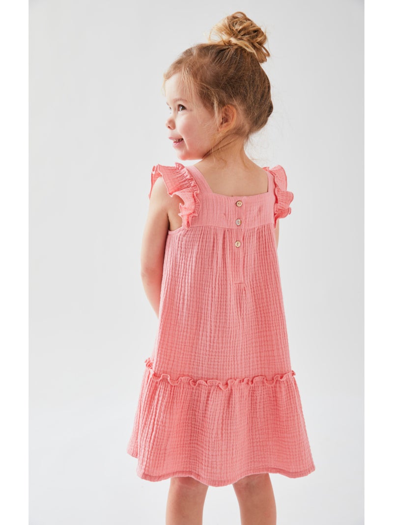 Robe évasée en mousseline de coton, Noukie's Rose - Kiabi