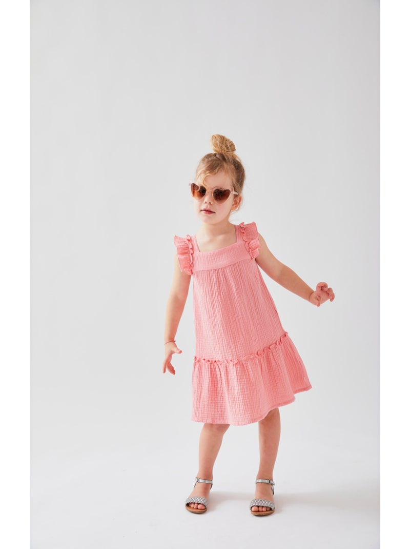 Robe évasée en mousseline de coton, Noukie's Rose - Kiabi