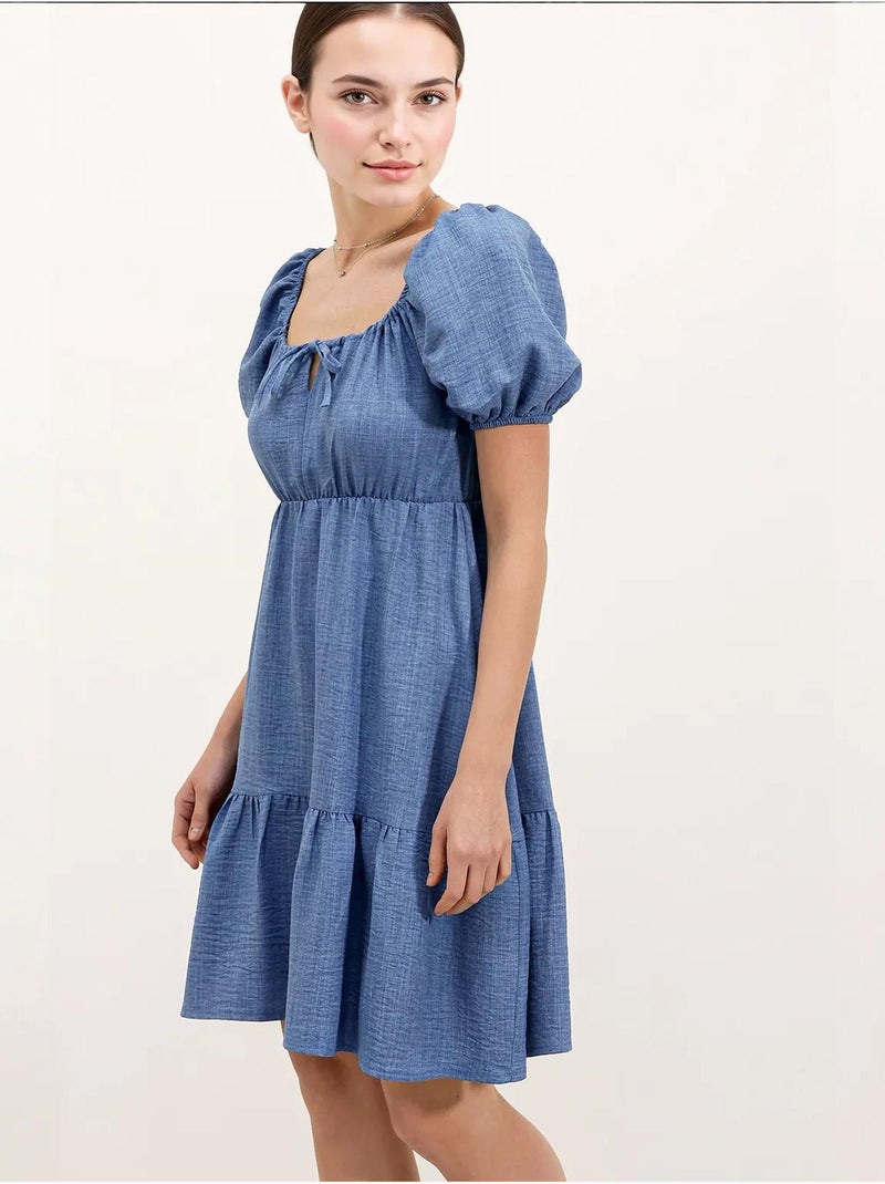 Robe évasée en popeline bdart Bleu clair - Kiabi