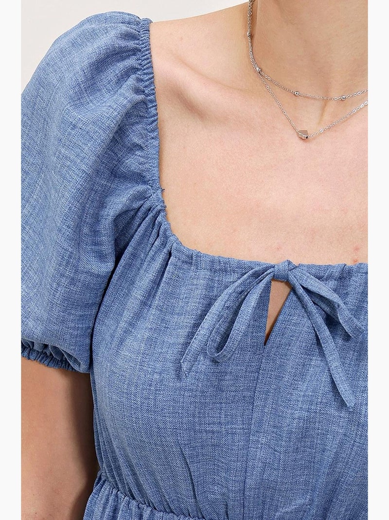 Robe évasée en popeline bdart Bleu clair - Kiabi