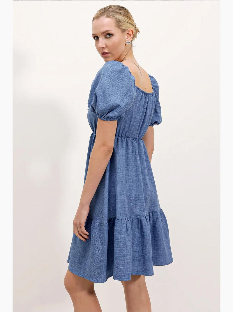 Robe évasée en popeline bdart Bleu clair - Kiabi
