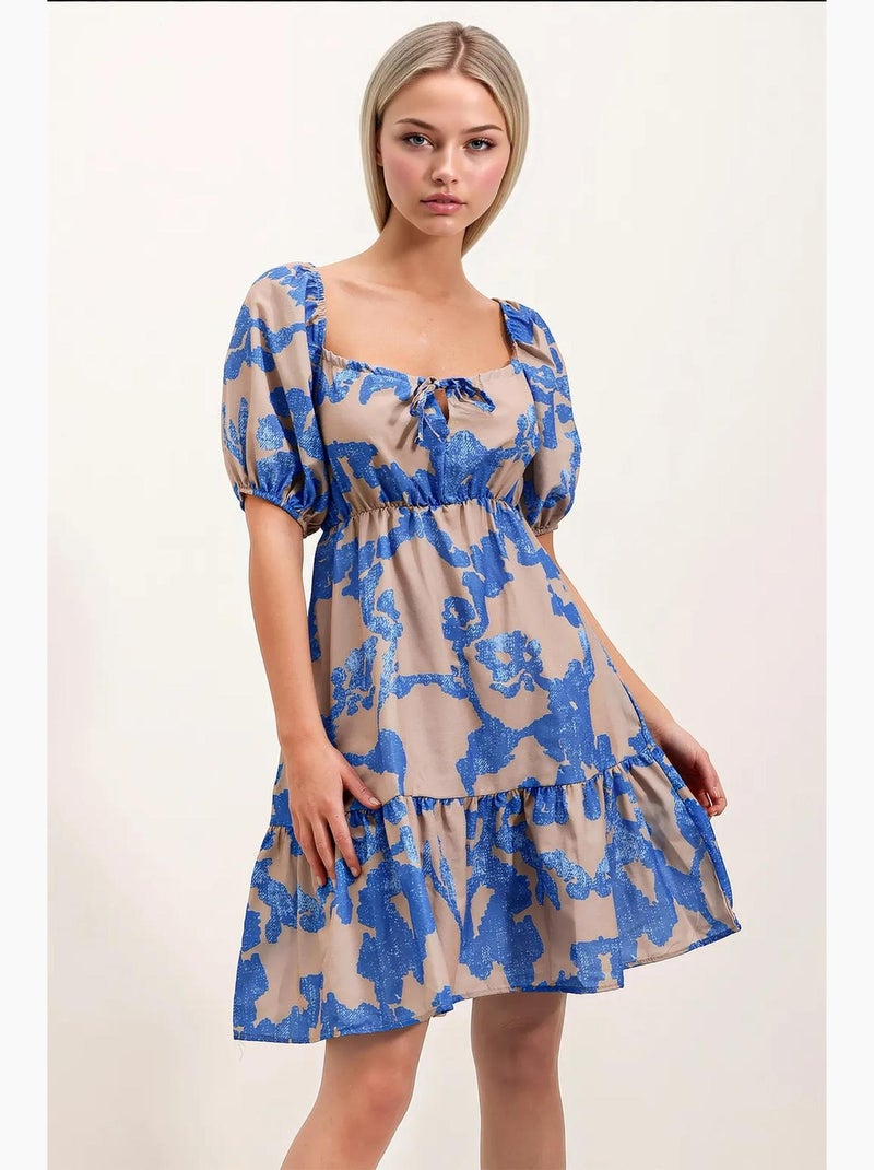 Robe évasée en popeline bdart Bleu saphir - Kiabi
