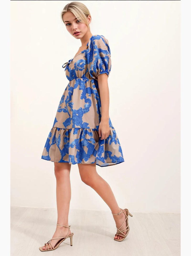 Robe évasée en popeline bdart Bleu saphir - Kiabi