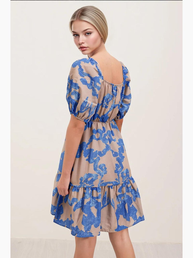 Robe évasée en popeline bdart Bleu saphir - Kiabi