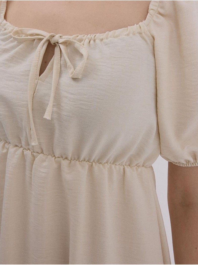 Robe évasée en popeline bdart Crème - Kiabi