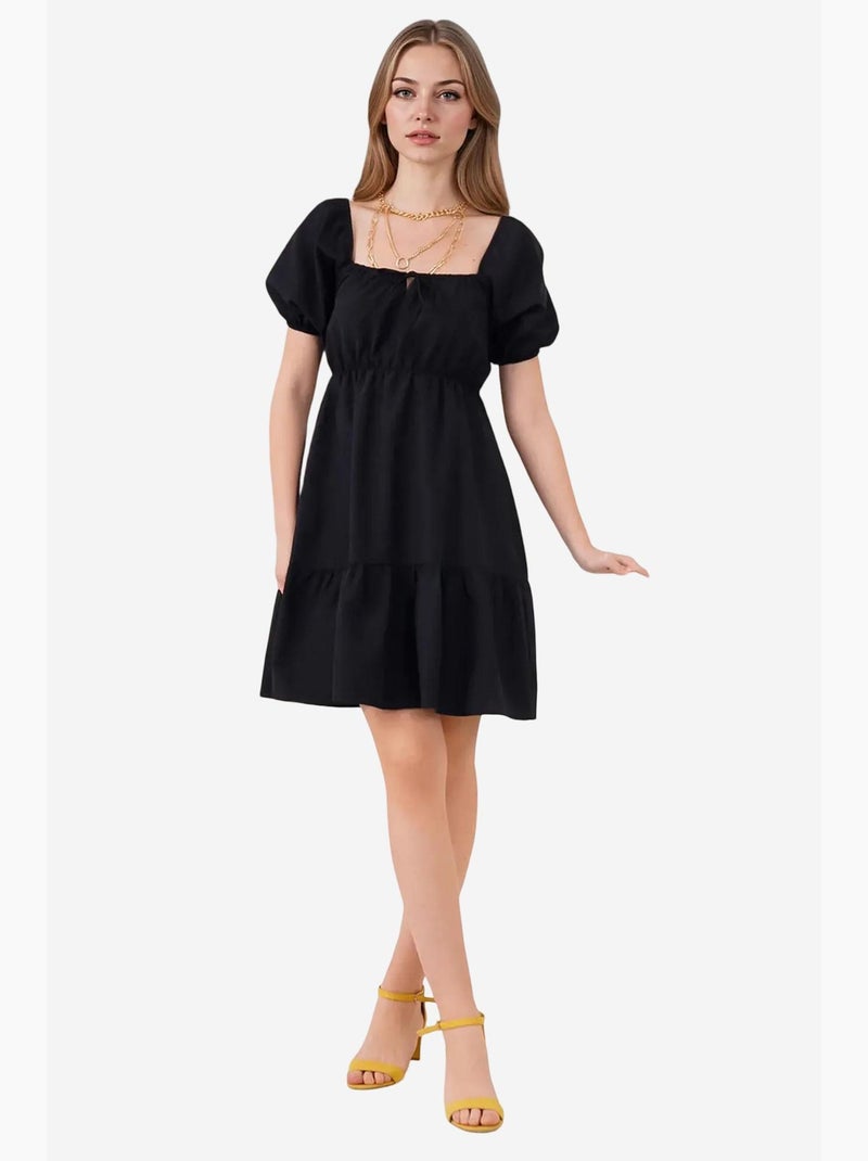Robe évasée en popeline bdart Noir - Kiabi