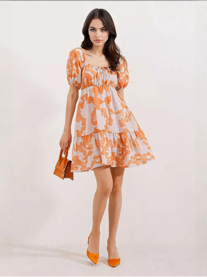 Robe évasée en popeline bdart Rouge brique - Kiabi