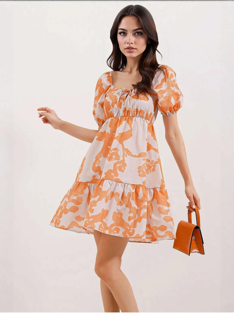 Robe évasée en popeline bdart Rouge brique - Kiabi