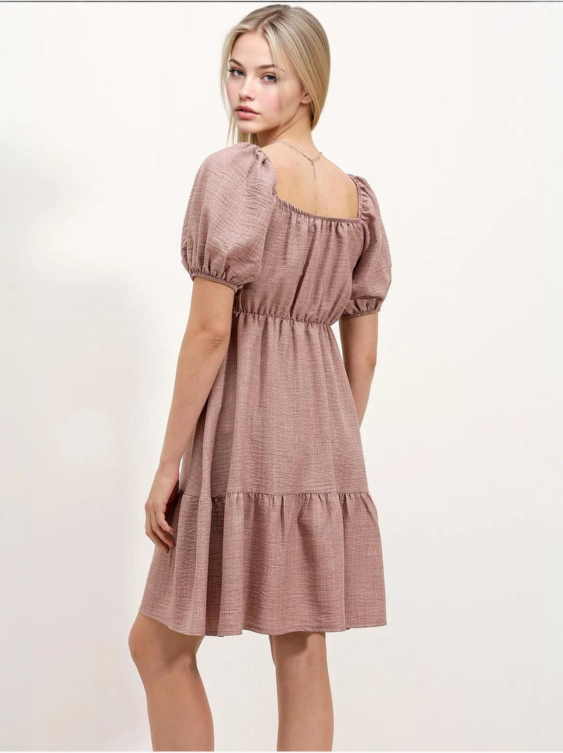 Robe évasée en popeline bdart Vieux rose - Kiabi