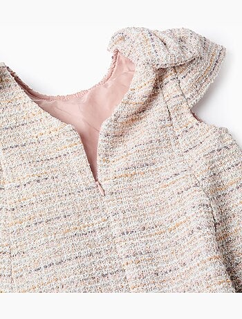 Robe évasée en tweed avec nœuds décoratifs