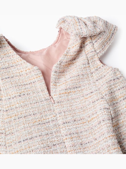 Robe évasée en tweed avec nœuds décoratifs - Kiabi
