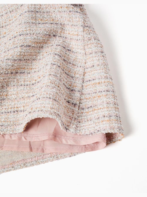Robe évasée en tweed avec nœuds décoratifs - Kiabi