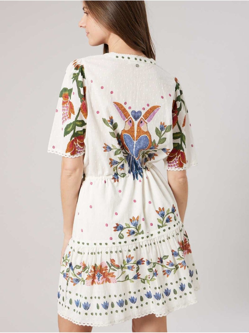 Robe évasée femme en 100% coton 'Deeluxe' Blanc - Kiabi