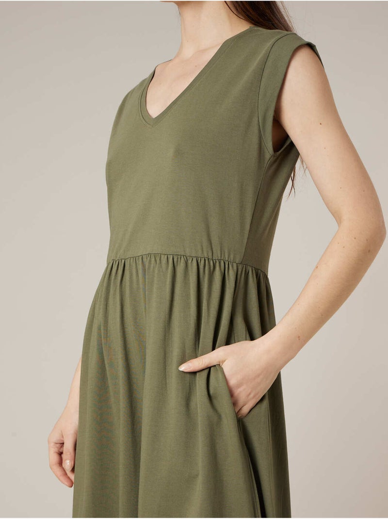 Robe évasée femme en 100% coton 'Deeluxe' Bleu marine - Kiabi