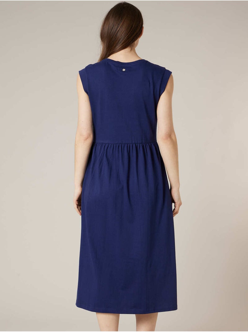 Robe évasée femme en 100% coton 'Deeluxe' Bleu marine - Kiabi
