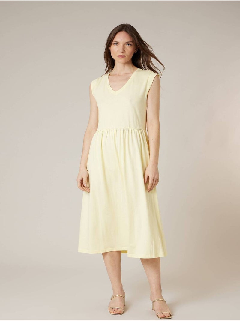 Robe évasée femme en 100% coton 'Deeluxe' Jaune clair - Kiabi