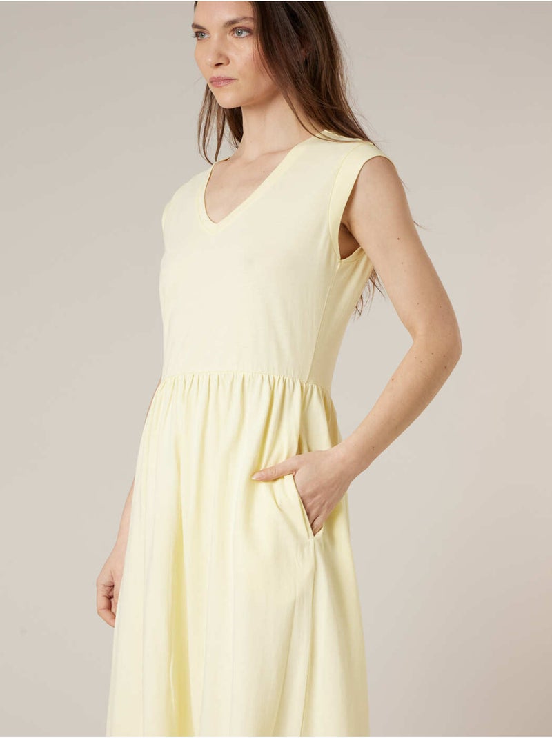 Robe évasée femme en 100% coton 'Deeluxe' Jaune clair - Kiabi