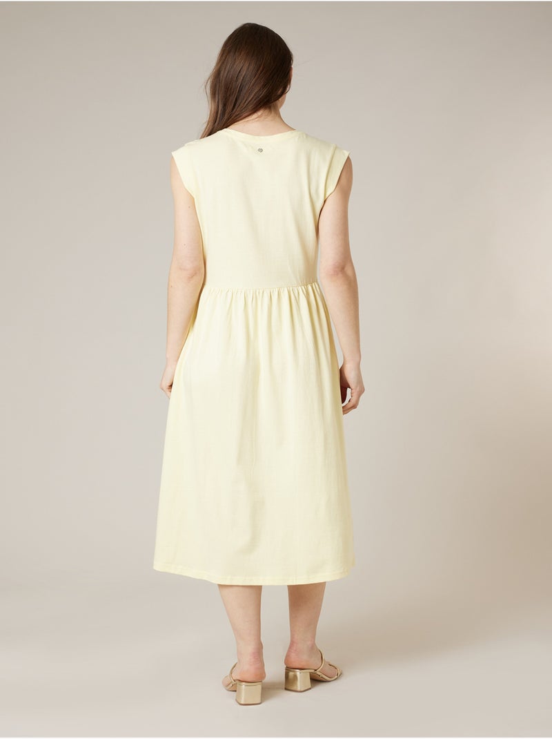 Robe évasée femme en 100% coton 'Deeluxe' Jaune clair - Kiabi