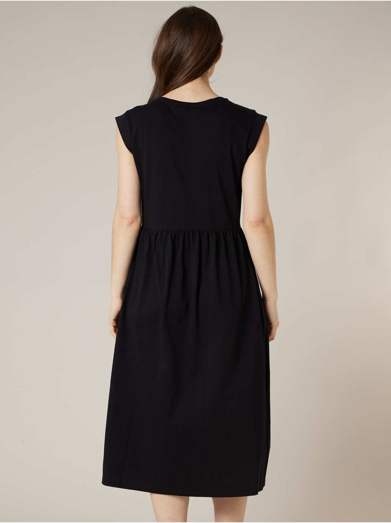 Robe évasée femme en 100% coton 'Deeluxe' Noir - Kiabi