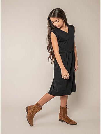 Robe évasée fille en 100% coton 'Deeluxe'