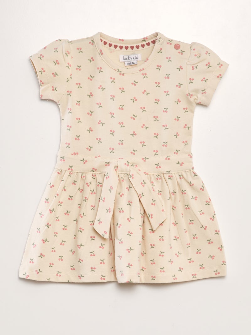 Robe évasée imprimée Beige - Kiabi