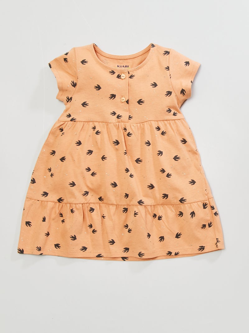 Robe évasée imprimée Beige orangé - Kiabi