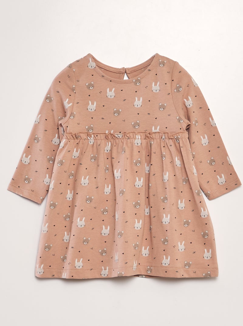 Robe évasée manches longues Rose - Kiabi