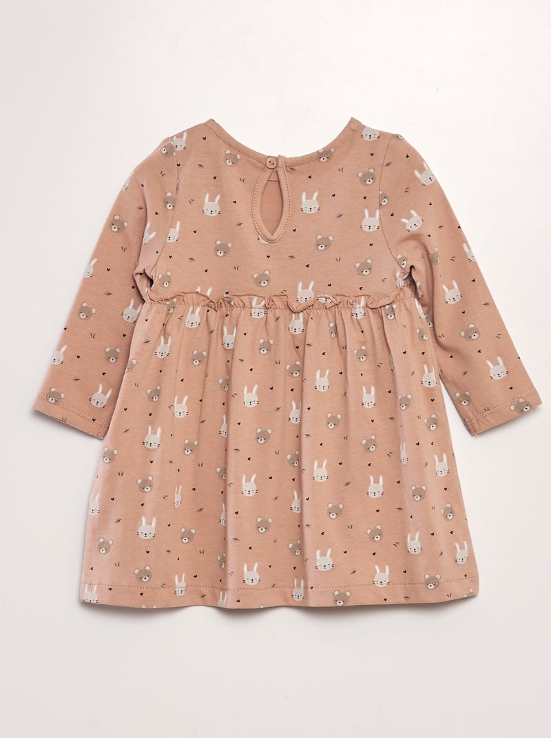 Robe évasée manches longues Rose - Kiabi