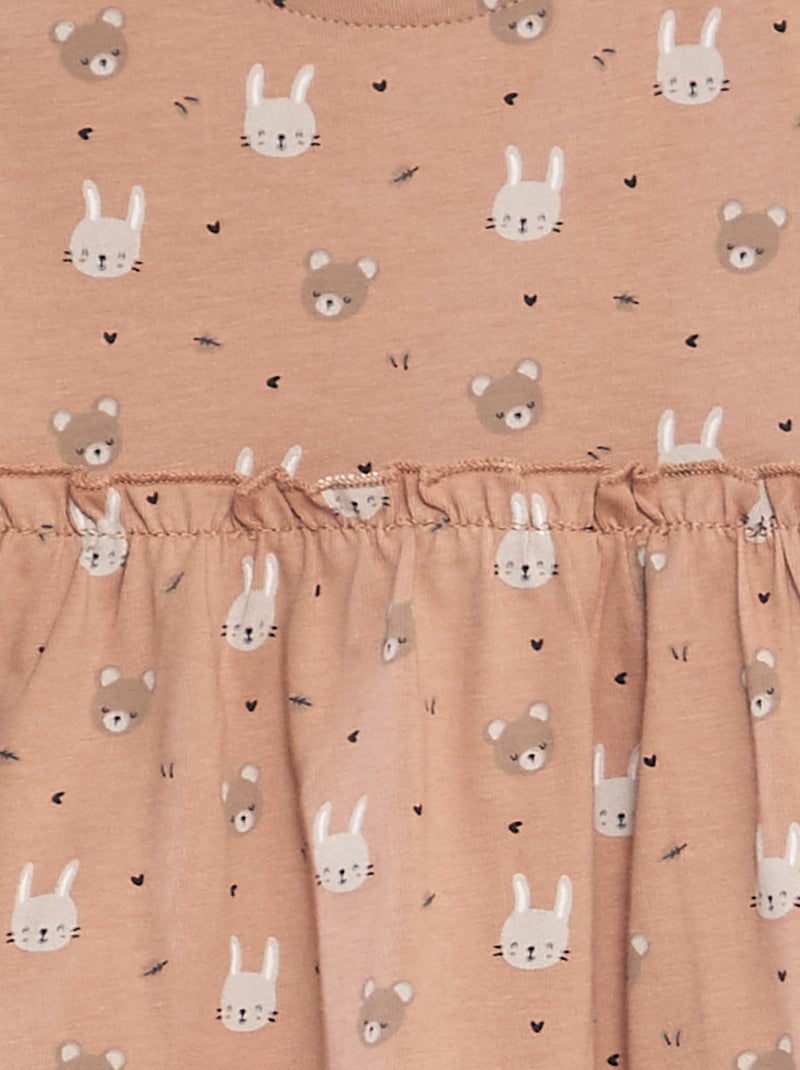 Robe évasée manches longues Rose - Kiabi