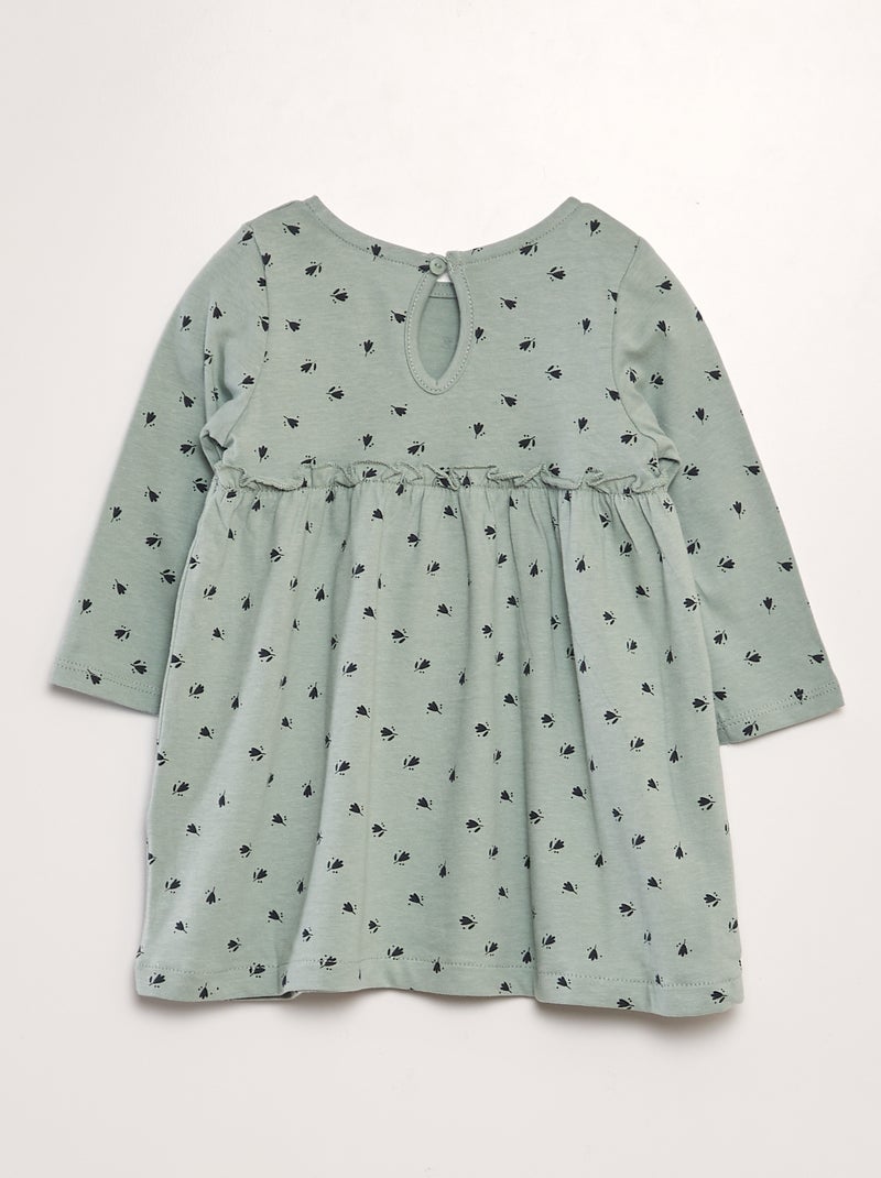 Robe évasée manches longues Vert - Kiabi