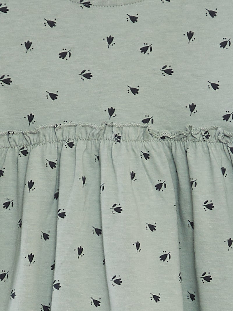 Robe évasée manches longues Vert - Kiabi