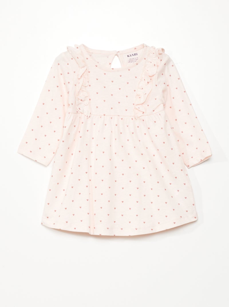 Robe évasée motif coeurs Rose coeur - Kiabi